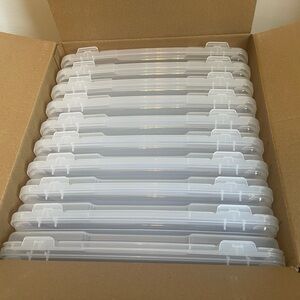 IRIS Slim Clear Plastic Stackable Storage Boxes - Set of 10